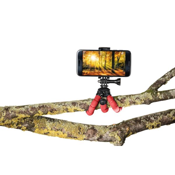 Hama 00004611 Flex Mini-Tripod for Smartphone and GoPro 14cm Red on Sale