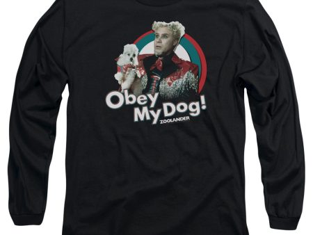 ZOOLANDER : OBEY MY DOG L\S ADULT T SHIRT 18\1 BLACK LG on Sale