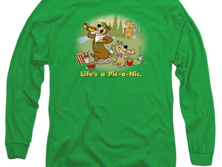 YOGI BEAR : LIFE S A PIC L\S ADULT T SHIRT 18\1 Kelly Green MD on Sale