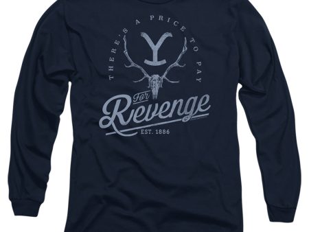 YELLOWSTONE : REVENGE SKULL L\S ADULT T SHIRT 18\1 Navy LG For Sale