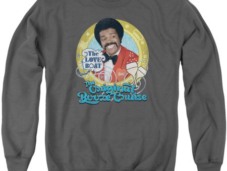 LOVE BOAT : ORIGINAL BOOZE CRUISE ADULT CREW NECK SWEATSHIRT CHARCOAL LG For Discount