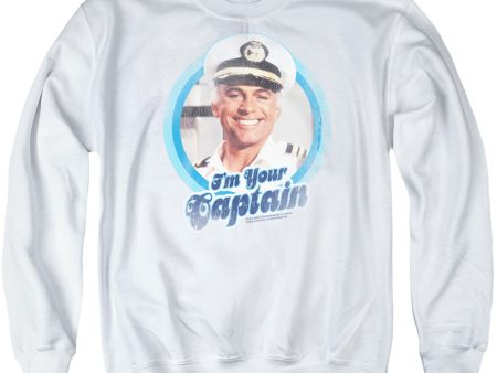 LOVE BOAT : I M YOUR CAPTAIN ADULT CREW NECK SWEATSHIRT WHITE MD Online Hot Sale