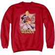 JUSTICE LEAGUE OF AMERICA : WONDER WOMAN ADULT CREW SWEAT RED MD Online now