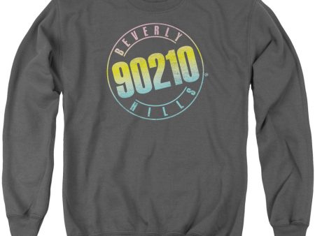 90210 : COLOR BLEND LOGO ADULT CREW NECK SWEATSHIRT CHARCOAL LG Online Sale