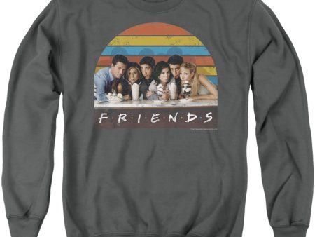 FRIENDS : SODA FOUNTAIN ADULT CREW SWEAT Charcoal 2X Fashion