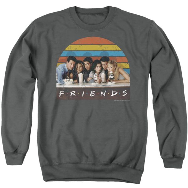 FRIENDS : SODA FOUNTAIN ADULT CREW SWEAT Charcoal 2X Fashion