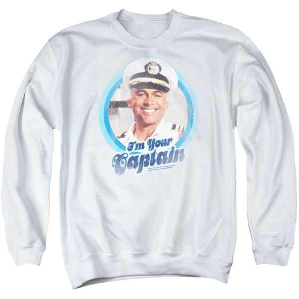 LOVE BOAT : I M YOUR CAPTAIN ADULT CREW NECK SWEATSHIRT WHITE 3X Cheap