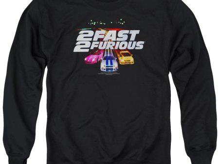 2 FAST 2 FURIOUS : LOGO ADULT CREW NECK SWEATSHIRT BLACK MD on Sale