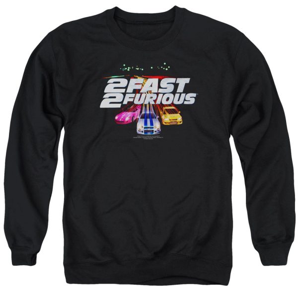 2 FAST 2 FURIOUS : LOGO ADULT CREW NECK SWEATSHIRT BLACK 2X Discount