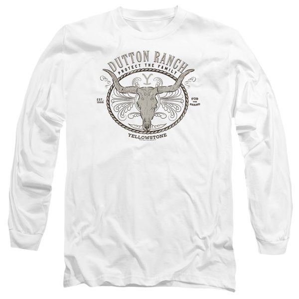 YELLOWSTONE : DUTTON RANCH L\S ADULT T SHIRT 18\1 White XL Cheap