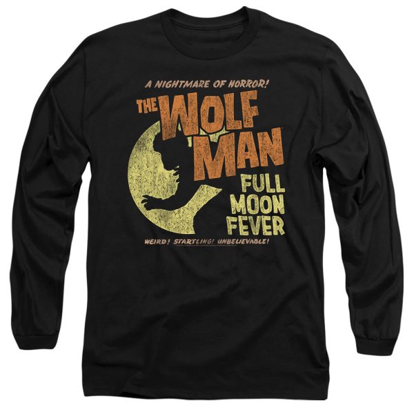 UNIVERSAL MONSTERS : FULL MOON FEVER L\S ADULT T SHIRT 18\1 Black XL Sale